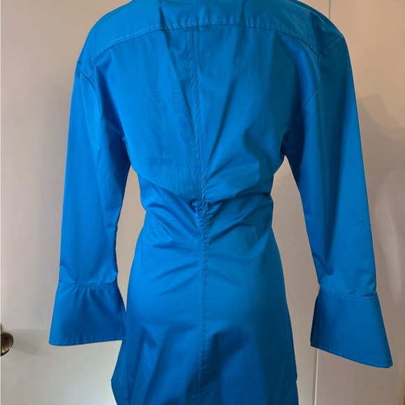 Zara Bright blue Button-Up Shirt dress NWT Sz S - Picture 2 of 4
